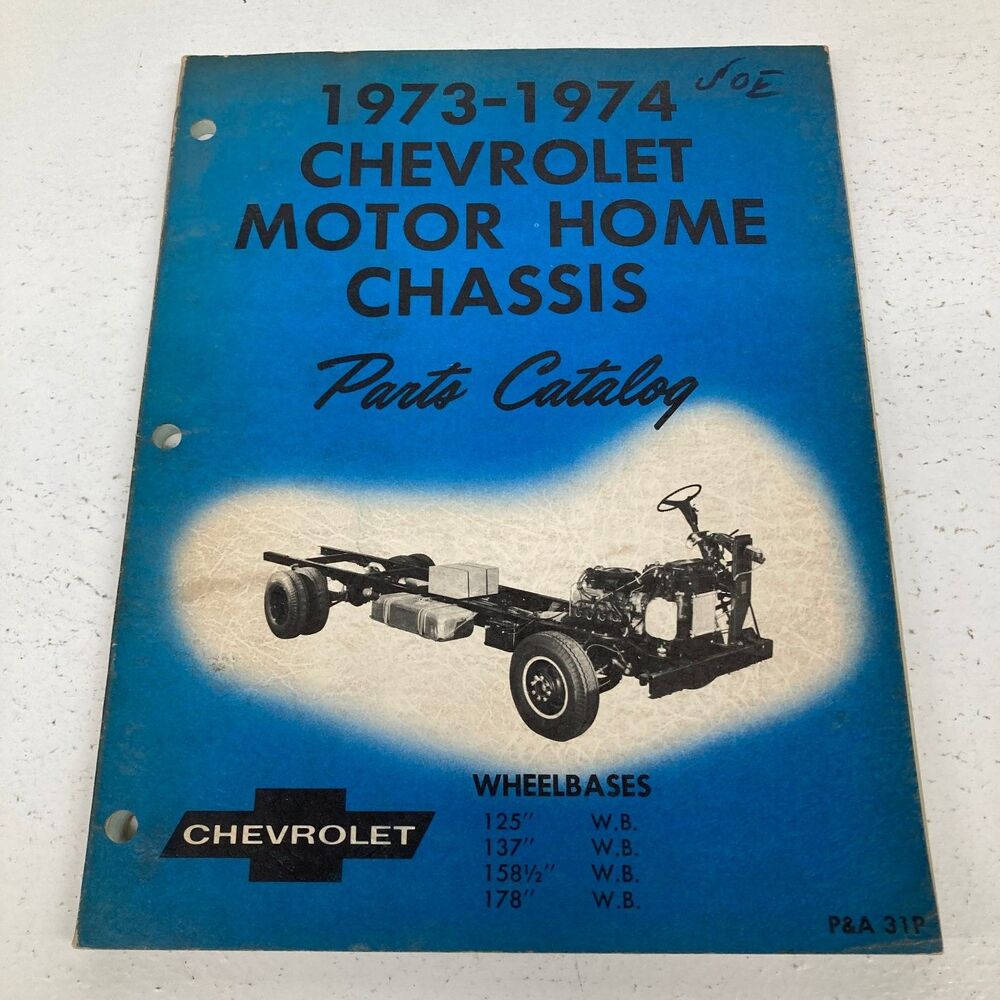 Chevrolet P-30 Motor Home Chassis Parts Catalog 1974